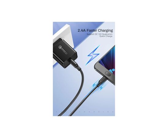 Дата кабель USB 2.0 AM to Micro 5P 3.0m 2A US289 black Ugreen (60827), изображение 3 Дата кабель USB 2.0 AM to Micro 5P 3.0m 2A US289 black Ugreen (60827), изображение 3