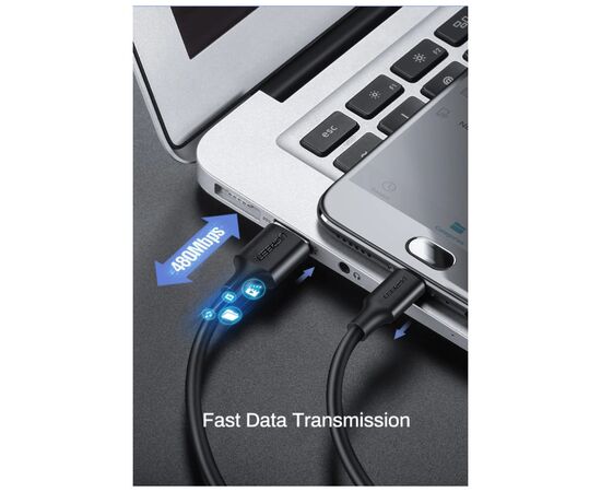 Дата кабель USB 2.0 AM to Micro 5P 3.0m 2A US289 black Ugreen (60827), изображение 4 Дата кабель USB 2.0 AM to Micro 5P 3.0m 2A US289 black Ugreen (60827), изображение 4