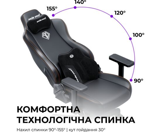 Кресло игровое AndaSeat Novis Plus Fabric XL Grey (AD23YC-XL-01-G-F-G04), изображение 9 Кресло игровое AndaSeat Novis Plus Fabric XL Grey (AD23YC-XL-01-G-F-G04), изображение 9