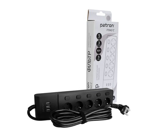 Сетевой фильтр питания Patron SP1653-USB (EXT-PN-SP-1653-USB), изображение 3 Сетевой фильтр питания Patron SP1653-USB (EXT-PN-SP-1653-USB), изображение 3