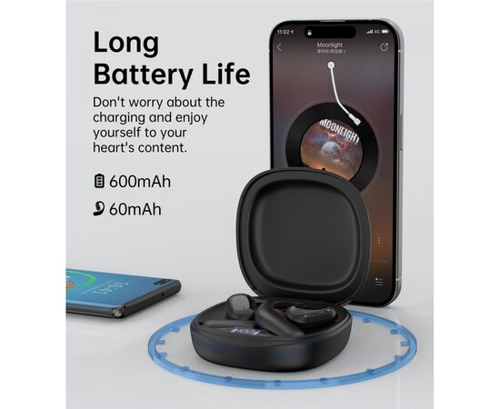 Наушники Choetech Open-ear з LED дисплеєм Black (BH-T25-BK), изображение 3 Наушники Choetech Open-ear з LED дисплеєм Black (BH-T25-BK), изображение 3