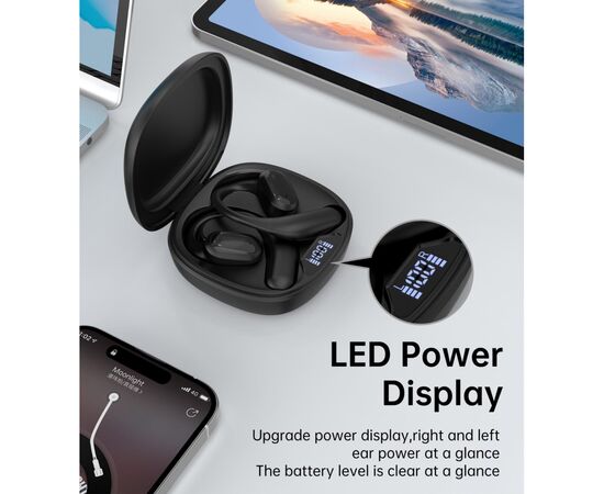 Наушники Choetech Open-ear з LED дисплеєм Black (BH-T25-BK), изображение 6 Наушники Choetech Open-ear з LED дисплеєм Black (BH-T25-BK), изображение 6