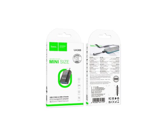 Переходник OTG USB 3.0 AF to USB-C Black HOCO (6942007647199), изображение 3 Переходник OTG USB 3.0 AF to USB-C Black HOCO (6942007647199), изображение 3