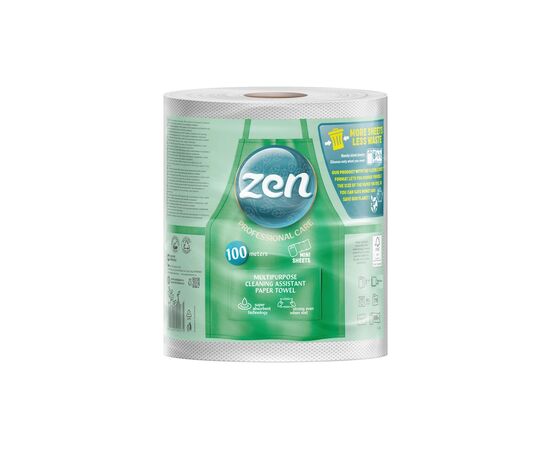 Бумажные полотенца Zen Professional Care 2 слоя 770 отрывов 100 м 1 рулон (5944582100312)