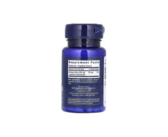 Витаминно-минеральный комплекс Life Extension D-глюкарат кальция, 200 мг, Calcium D-Glucarate, 60 вегетарианских (LEX-16516), изображение 2 Витаминно-минеральный комплекс Life Extension D-глюкарат кальция, 200 мг, Calcium D-Glucarate, 60 вегетарианских (LEX-16516), изображение 2