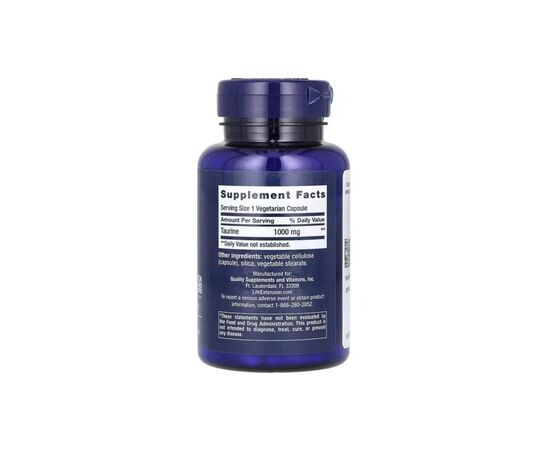Витаминно-минеральный комплекс Life Extension Таурин, 1000 мг, Taurine, 90 вегетарианских капсул (LEX-18279), изображение 2 Витаминно-минеральный комплекс Life Extension Таурин, 1000 мг, Taurine, 90 вегетарианских капсул (LEX-18279), изображение 2