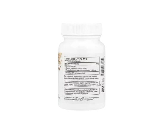 Витаминно-минеральный комплекс Thorne Экстракт расторопши, Siliphos, Milk Thistle Phytosome, 90 капсул (THR-73301), изображение 2 Витаминно-минеральный комплекс Thorne Экстракт расторопши, Siliphos, Milk Thistle Phytosome, 90 капсул (THR-73301), изображение 2
