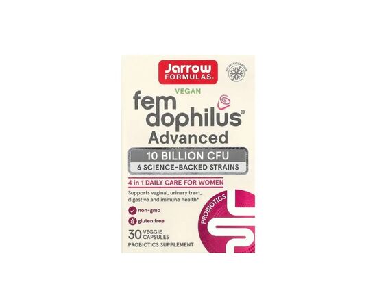 Витаминно-минеральный комплекс Jarrow Formulas Пробиотики для женщин, 10 млрд КОЕ, Vegan Fem Dophilus, Advanced, 10 Billi (JRW-03735) Витаминно-минеральный комплекс Jarrow Formulas Пробиотики для женщин, 10 млрд КОЕ, Vegan Fem Dophilus, Advanced, 10 Billi (JRW-03735)