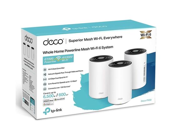 Маршрутизатор TP-Link DECO-PX50-3-PACK, изображение 3 Маршрутизатор TP-Link DECO-PX50-3-PACK, изображение 3