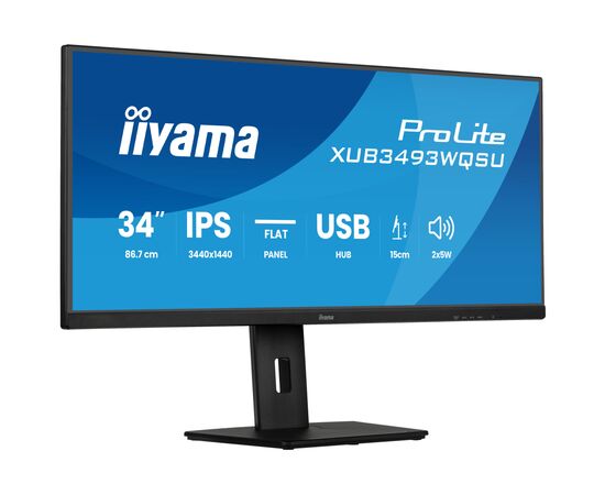 Монітор iiyama XUB3493WQSU-B6, зображення 2 Монітор iiyama XUB3493WQSU-B6, зображення 2