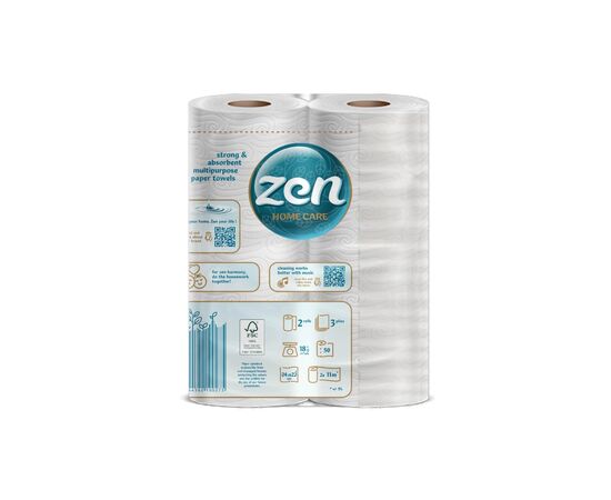 Бумажные полотенца Zen Premium Care 3 слоя 50 отрывов 11 м 2 рулона (5944582100275), изображение 2 Бумажные полотенца Zen Premium Care 3 слоя 50 отрывов 11 м 2 рулона (5944582100275), изображение 2