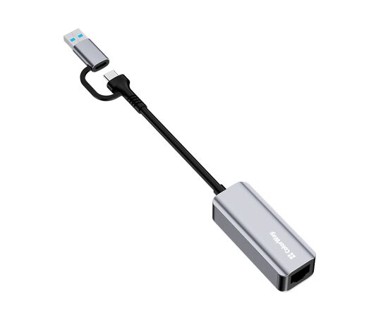 Адаптер USB-C + USB A to RJ45 Ethernet 1000Mbps ColorWay (CW-AD-CRG), изображение 3 Адаптер USB-C + USB A to RJ45 Ethernet 1000Mbps ColorWay (CW-AD-CRG), изображение 3