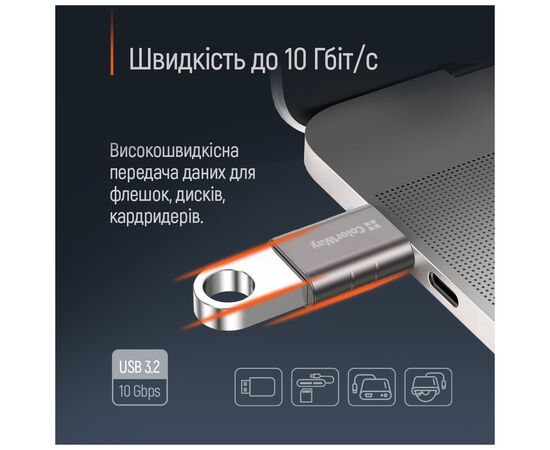 Переходник OTG USB 3.2 AF to USB-C ColorWay (CW-AD-AC3), изображение 10 Переходник OTG USB 3.2 AF to USB-C ColorWay (CW-AD-AC3), изображение 10