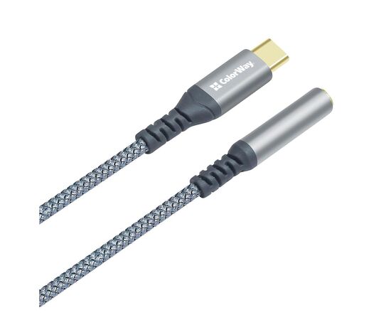 Переходник USB-C to 3.5mm F 0.14m gray ColorWay (CW-AD-CJ), изображение 5 Переходник USB-C to 3.5mm F 0.14m gray ColorWay (CW-AD-CJ), изображение 5