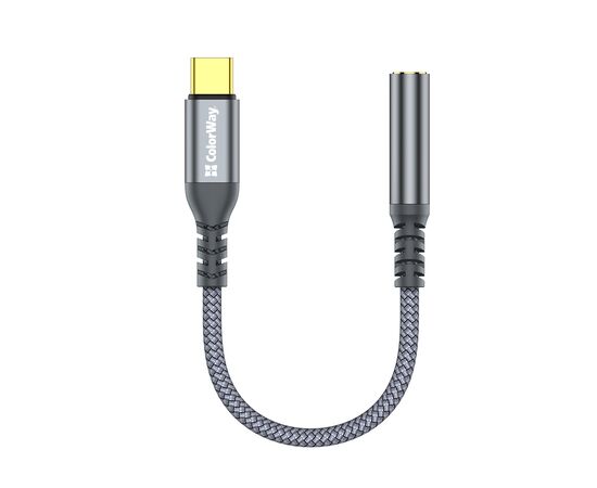 Переходник USB-C to 3.5mm F 0.14m gray ColorWay (CW-AD-CJ) Переходник USB-C to 3.5mm F 0.14m gray ColorWay (CW-AD-CJ)