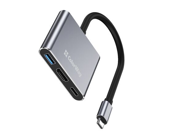 Концентратор ColorWay USB-C 3-in-1 USB 3.0 + HDMI 4K + USB-C PD100W (CW-HUB08) Концентратор ColorWay USB-C 3-in-1 USB 3.0 + HDMI 4K + USB-C PD100W (CW-HUB08)