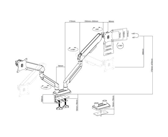 Кронштейн Anda Seat AD-W-A9-2S-BW, изображение 11