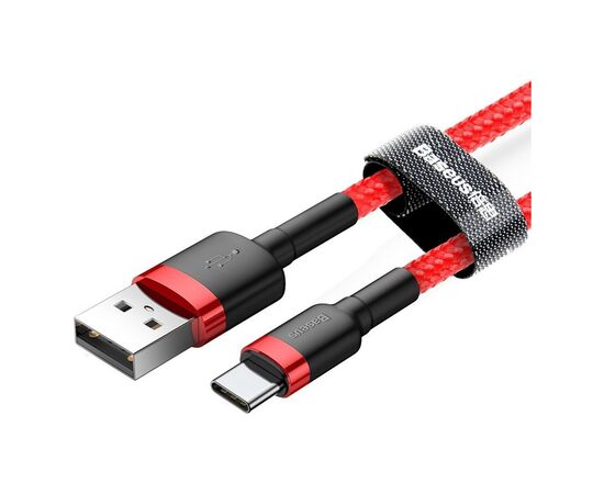 Дата кабель USB 2.0 AM to USB-C 3.0m 2A red Baseus (CATKLF-U09), зображення 2 Дата кабель USB 2.0 AM to USB-C 3.0m 2A red Baseus (CATKLF-U09), зображення 2