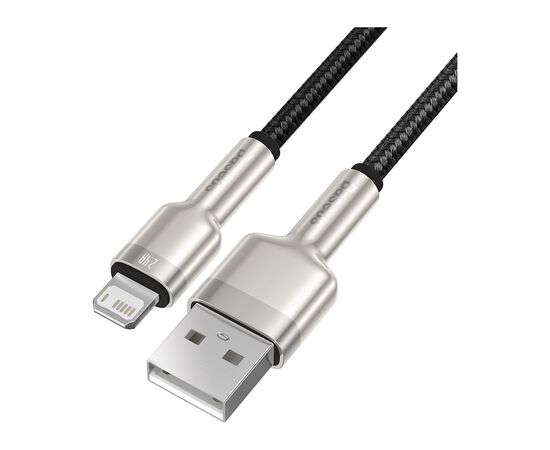Дата кабель USB 2.0 AM to Lightning 2.0m 2.4A metal black Baseus (CALJK-B01), изображение 2 Дата кабель USB 2.0 AM to Lightning 2.0m 2.4A metal black Baseus (CALJK-B01), изображение 2