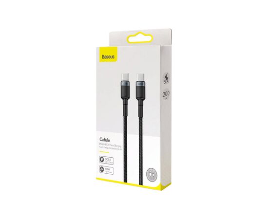 Дата кабель USB-C to USB-C 2.0m 100W 5A black-grey Baseus (CATKLF-ALG1), изображение 5