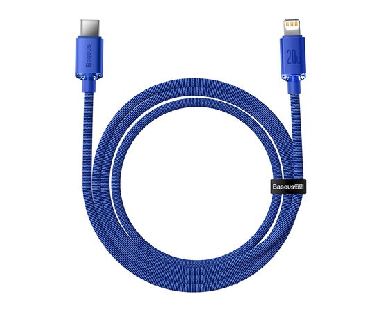 Дата кабель USB-C to Lightning 1.2m 20W blue Baseus (CAJY000203), зображення 3 Дата кабель USB-C to Lightning 1.2m 20W blue Baseus (CAJY000203), зображення 3