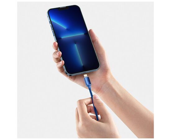 Дата кабель USB-C to Lightning 1.2m 20W blue Baseus (CAJY000203), зображення 6 Дата кабель USB-C to Lightning 1.2m 20W blue Baseus (CAJY000203), зображення 6
