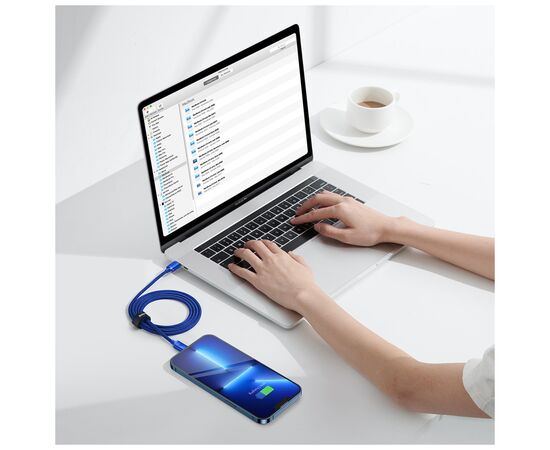 Дата кабель USB-C to Lightning 1.2m 20W blue Baseus (CAJY000203), зображення 8 Дата кабель USB-C to Lightning 1.2m 20W blue Baseus (CAJY000203), зображення 8