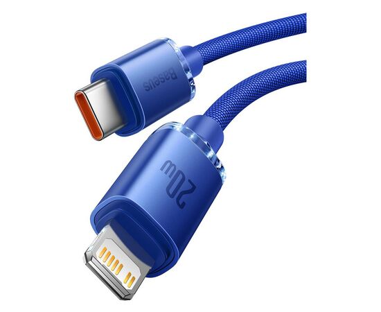 Дата кабель USB-C to Lightning 2.0m 20W blue Baseus (CAJY000303), изображение 2 Дата кабель USB-C to Lightning 2.0m 20W blue Baseus (CAJY000303), изображение 2