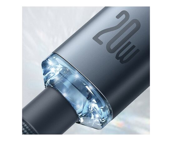 Дата кабель USB-C to Lightning 2.0m 20W blue Baseus (CAJY000303), изображение 5 Дата кабель USB-C to Lightning 2.0m 20W blue Baseus (CAJY000303), изображение 5
