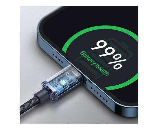 Дата кабель USB-C to Lightning 2.0m 20W blue Baseus (CAJY000303), изображение 7 Дата кабель USB-C to Lightning 2.0m 20W blue Baseus (CAJY000303), изображение 7