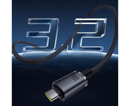Дата кабель USB-C to USB-C 1.5m 100W USB3.2 20Gb black Baseus (P10318204111-00), изображение 9