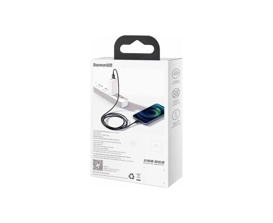Дата кабель USB 2.0 AM to Lightning 2.0m 2.4A black Baseus (CALYS-C01), зображення 4 Дата кабель USB 2.0 AM to Lightning 2.0m 2.4A black Baseus (CALYS-C01), зображення 4