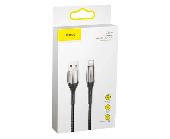 Дата кабель USB 2.0 AM to Lightning 2.0m 1.5A black Baseus (CALSP-C01), изображение 5
