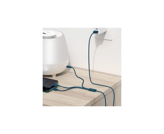 Дата кабель USB 2.0 AM to Lightning + Micro 5P + Type-C 1.5m 3.5A blue Baseus (CAMLTYS-03), изображение 8