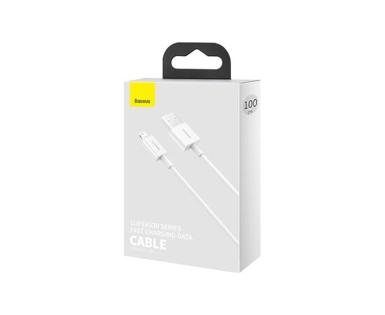 Дата кабель USB 2.0 AM to Lightning 1.0m 2.4A white Baseus (CALYS-A02), зображення 6 Дата кабель USB 2.0 AM to Lightning 1.0m 2.4A white Baseus (CALYS-A02), зображення 6