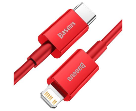 Дата кабель USB-C to Lightning 1.0m 20W red Baseus (CATLYS-A09), зображення 2 Дата кабель USB-C to Lightning 1.0m 20W red Baseus (CATLYS-A09), зображення 2