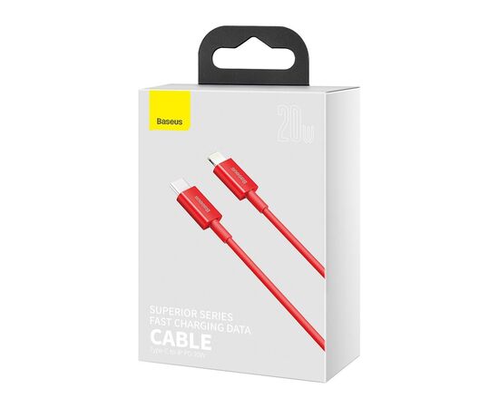 Дата кабель USB-C to Lightning 1.0m 20W red Baseus (CATLYS-A09), зображення 5 Дата кабель USB-C to Lightning 1.0m 20W red Baseus (CATLYS-A09), зображення 5