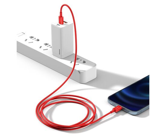 Дата кабель USB-C to Lightning 1.0m 20W red Baseus (CATLYS-A09), зображення 8 Дата кабель USB-C to Lightning 1.0m 20W red Baseus (CATLYS-A09), зображення 8
