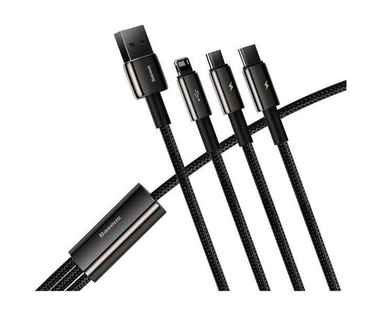 Дата кабель USB 2.0 AM to Lightning + Micro 5P + Type-C 1.5m 3.5A black Baseus (CAMLTWJ-01), изображение 2