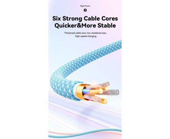 Дата кабель USB-C to Lightning 2.0m 20W blue Essager (EXCTL-WLA03-P), изображение 8 Дата кабель USB-C to Lightning 2.0m 20W blue Essager (EXCTL-WLA03-P), изображение 8