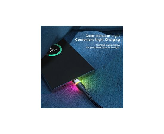 Дата кабель USB 2.0 AM to USB-C 0.5m 3A LED black Essager (EXCT-XCDB01), изображение 5 Дата кабель USB 2.0 AM to USB-C 0.5m 3A LED black Essager (EXCT-XCDB01), изображение 5