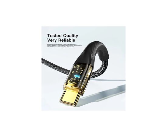 Дата кабель USB-C to USB-C 1.0m 100W black Essager (EXCTT1-XJ01-P), изображение 7 Дата кабель USB-C to USB-C 1.0m 100W black Essager (EXCTT1-XJ01-P), изображение 7