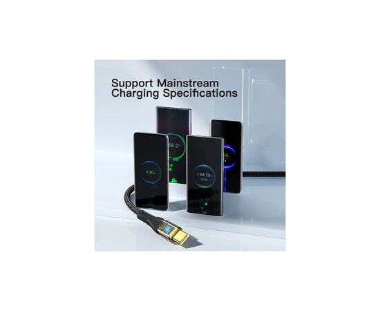 Дата кабель USB 2.0 AM to USB-C 2.0m 7A black Essager (EXCT-XJA01-P), изображение 7 Дата кабель USB 2.0 AM to USB-C 2.0m 7A black Essager (EXCT-XJA01-P), изображение 7