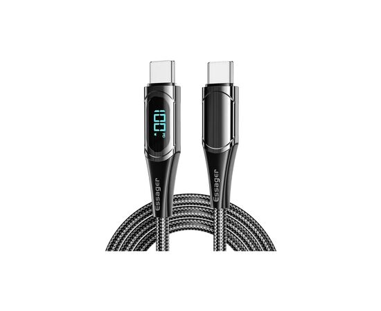 Дата кабель USB-C to USB-C 2.0m 100W Digital Display black Essager (ES-XCTT1-YDA01)