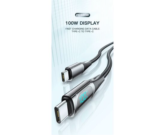 Дата кабель USB-C to USB-C 2.0m 100W Digital Display blue Essager (ES-XCTT1-YDA03), изображение 3 Дата кабель USB-C to USB-C 2.0m 100W Digital Display blue Essager (ES-XCTT1-YDA03), изображение 3