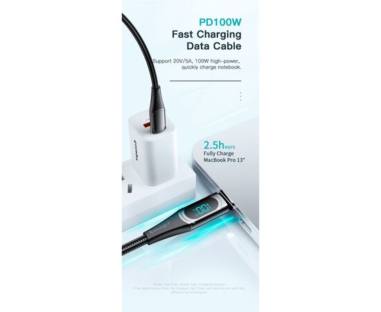 Дата кабель USB-C to USB-C 2.0m 100W Digital Display blue Essager (ES-XCTT1-YDA03), изображение 5 Дата кабель USB-C to USB-C 2.0m 100W Digital Display blue Essager (ES-XCTT1-YDA03), изображение 5