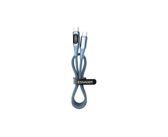 Дата кабель USB-C to USB-C 1.0m 100W Digital Display blue Essager (ES-XCTT1-YD03), изображение 2 Дата кабель USB-C to USB-C 1.0m 100W Digital Display blue Essager (ES-XCTT1-YD03), изображение 2