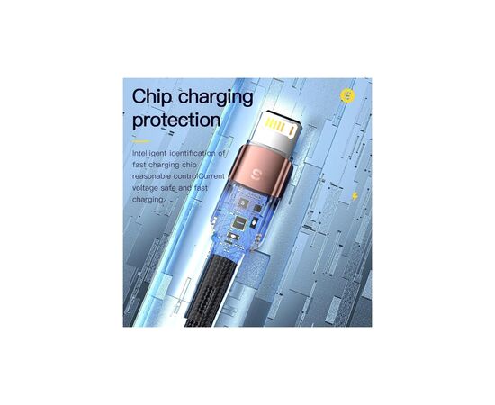 Дата кабель USB 2.0 AM to Lightning 2.0m 2.4A blue Essager (EXCL-XCA03), изображение 5 Дата кабель USB 2.0 AM to Lightning 2.0m 2.4A blue Essager (EXCL-XCA03), изображение 5