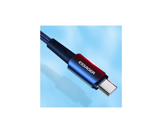 Дата кабель USB 2.0 AM to USB-C 2.0m 7A blue Essager (EXCT-XCA03), изображение 7 Дата кабель USB 2.0 AM to USB-C 2.0m 7A blue Essager (EXCT-XCA03), изображение 7