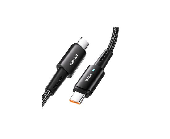 Дата кабель USB-C to USB-C 0.5m 100W black Essager (EXCTT1-CGB01) Дата кабель USB-C to USB-C 0.5m 100W black Essager (EXCTT1-CGB01)